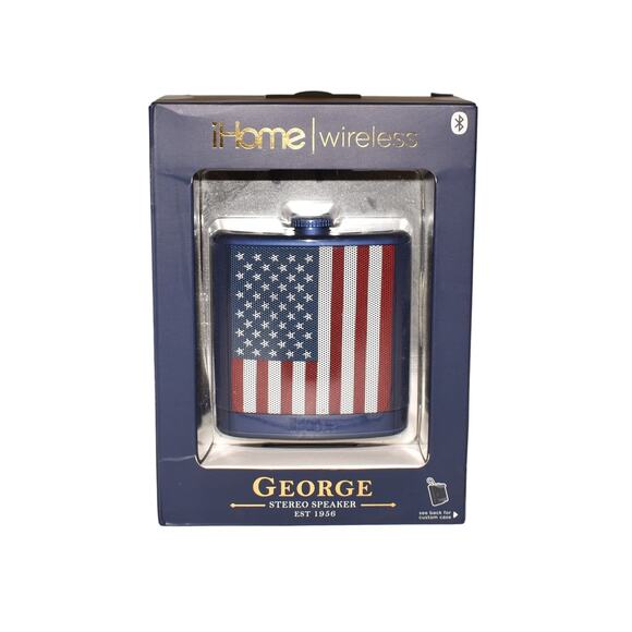 IHOME‎ WIRELESS iBT12 Bluetooth Sound Flask American Flag Case & Carabiner - Picture 1 of 4